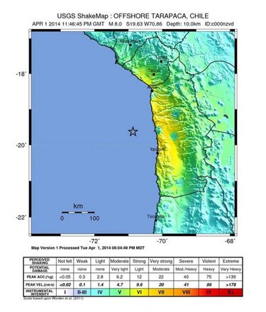 Alerta de tsunami tras terremoto en el norte de Chile