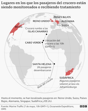 La carrera por ubicar pasajeros que bajaron del crucero antes de detectarse el hantavirus