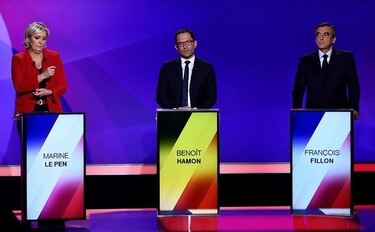 La última intervención televisiva de los candidatos franceses sacudida por ataque