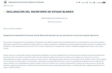 Estados Unidos señala a Ricardo Martinelli por ‘corrupción significativa’