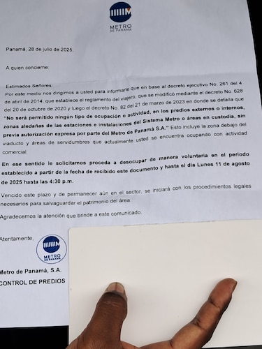 Buhoneros de la estación 5 de Mayo solicitan prórroga, tras orden de desalojo del Metro de Panamá