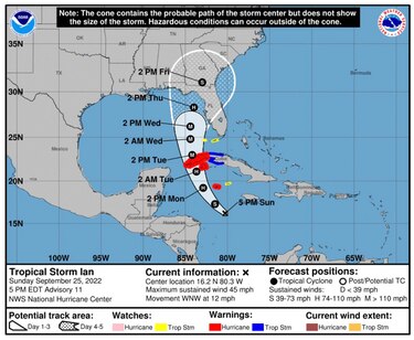 Ian se convierte en huracán 1 y amenaza a Cuba y Gran Caimán