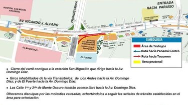 Anuncian cierres por montaje de cubierta de la estación de San Miguelito