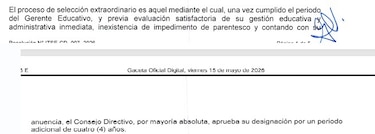 ITSE aprueba nuevo reglamento que permite la reelección de su gerente educativo