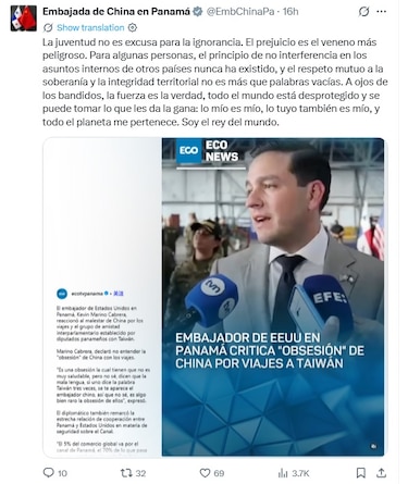 Nuevo choque diplomático entre Estados Unidos y China, por culpa de Taiwán