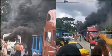 Se incendia un bus en Las Mañanitas, hay una persona herida