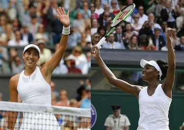 Venus Williams y Garbiñe Muguruza, en la final de Wimbledon