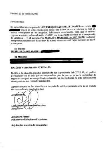 Kike Martinelli pide regresar a Panamá en un vuelo privado; el permiso depende del Minsa