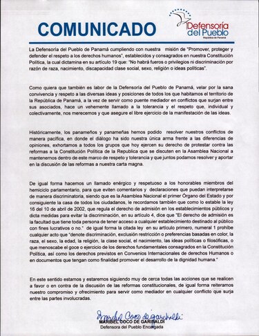 Defensora del Pueblo insta a diputados evitar hacer comentarios discriminatorios