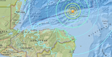 Sismo de magnitud 7.6 grados frente a las costas de Honduras
