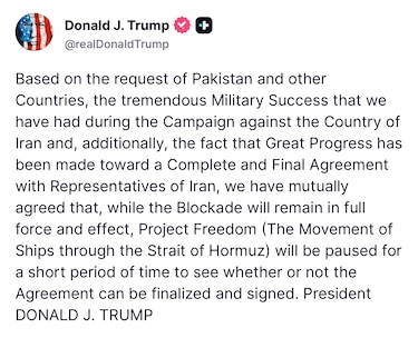 Trump suspende el operativo militar para escoltar buques en Ormuz