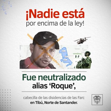 Murió un cabecilla de disidencias de las FARC en el noreste de Colombia