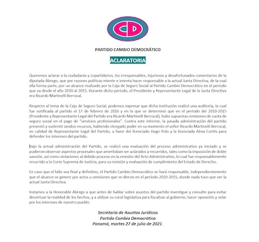 CSS impone multa de $25 mil a Cambio Democrático por morosidad de $422 mil