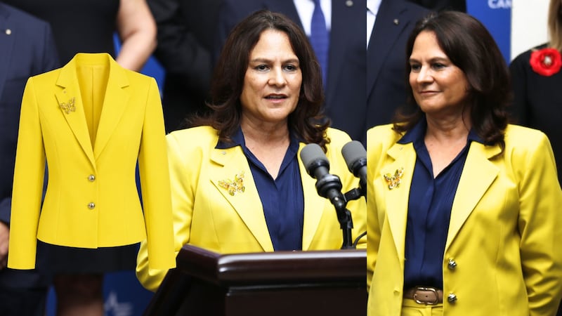 De amarillo y mariposas: el vibrante conjunto de Ilya Espino de Marotta para su designación como administradora del Canal de Panamá