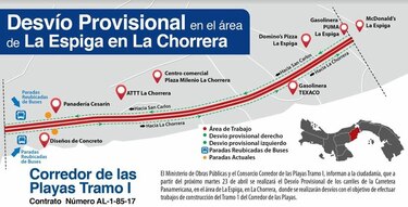 Anuncian desvío en La Espiga de La Chorrera