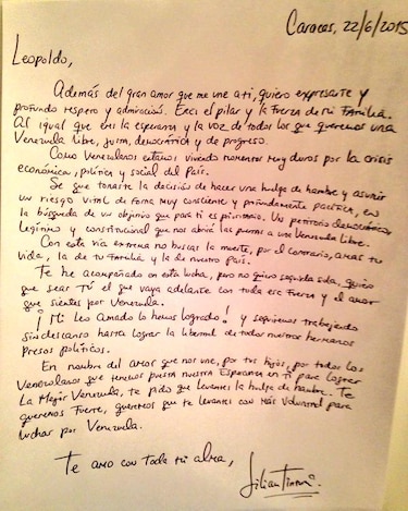 Esposa de Leopoldo López le pide que abandone la huelga de hambre