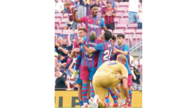  Ansu Fati volvió, goleó y celebró en triunfo del Barcelona