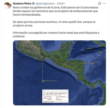 Petro dice que ‘lancheros’ sobrevivieron a un ataque de Estados Unidos en el Pacífico