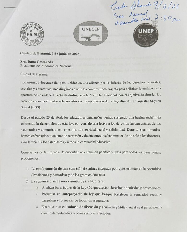 Tras 43 días de huelga, docentes buscan diálogo con la Asamblea Nacional