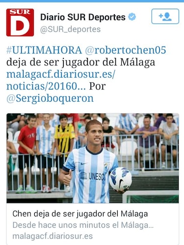 Termina el periplo del panameño Roberto Chen por el Málaga