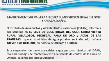 Varias  comunidades están sin agua por trabajos en válvula