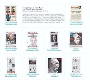 Portada de ‘La Prensa’ dedicada a Gabo entre las 10 mejores, según Newseum