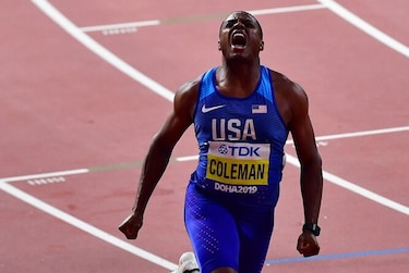 Coleman no tomó partida hoy en los 200 metros planos