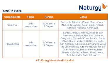 Trabajos de mantenimiento en la red eléctrica del 2 al 8 de noviembre de 2026