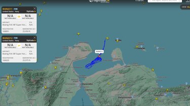 Dos aviones de combate F-18 de Estados Unidos sobrevuelan el golfo de Venezuela 