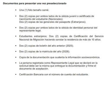 Concurso de Becas 2026: estudiantes deben presentar certificación bancaria