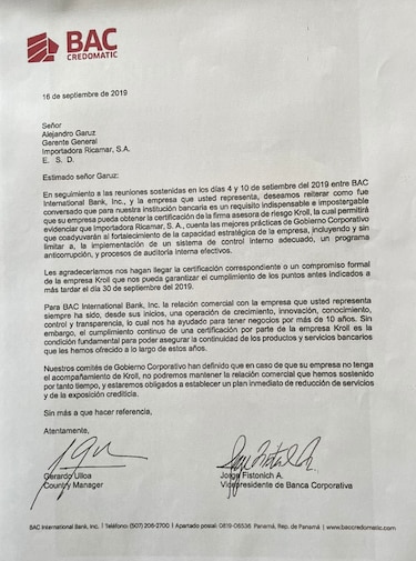 La singular relación de BAC e Importadora Ricamar