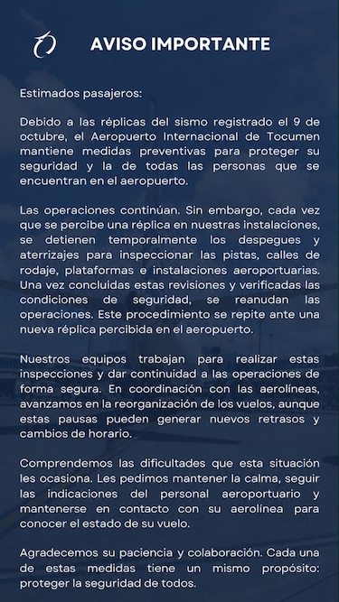 Réplicas del terremoto provocan pausas y retrasos en los vuelos de Tocumen