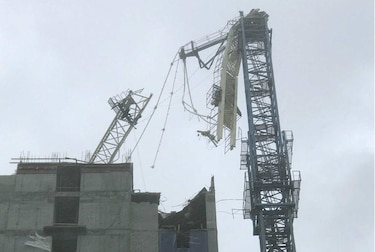 Irma: colapsa una grúa de construcción en el inundado centro de Miami