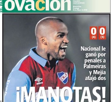 Manotas Mejía ayuda a coronar al Nacional de Uruguay