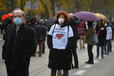 Miles de manifestantes en Madrid en defensa de la salud pública