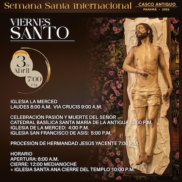 Conozca los horarios de misas y procesiones de Semana Santa 2026 en el Casco Antiguo
