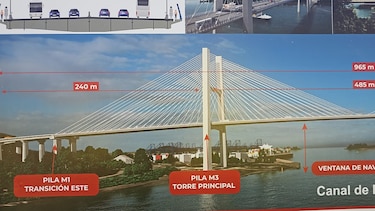 Cuarto Puente sobre el Canal: completan vaciado de torre clave del sistema atirantado