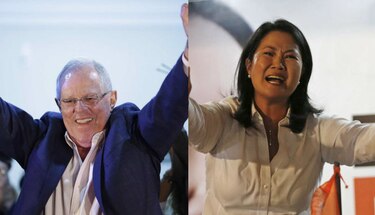 Kuczynski aventaja ligeramente a Fujimori en elección presidencial