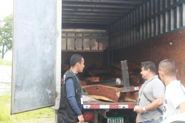 Policía se incauta de cargamento de madera de cocobolo