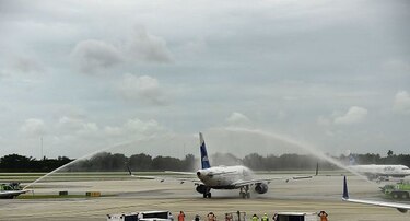 Parte histórico vuelo comercial de Estados Unidos a Cuba