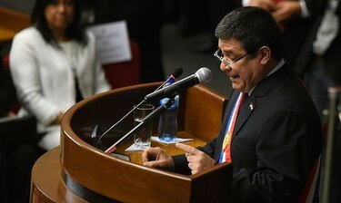 Horacio  Cartes da su último informe de gestión ante el Congreso