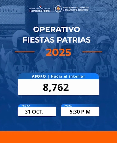 Más de 8 mil vehículos se desplazan hacia el interior por las fiestas patrias este 31 de octubre