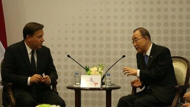 Varela y Ban Ki-moon hablan sobre establecer en Panamá un 'hub' de la ONU