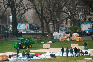 Levantan un hospital de campaña en el Central Park de Nueva York