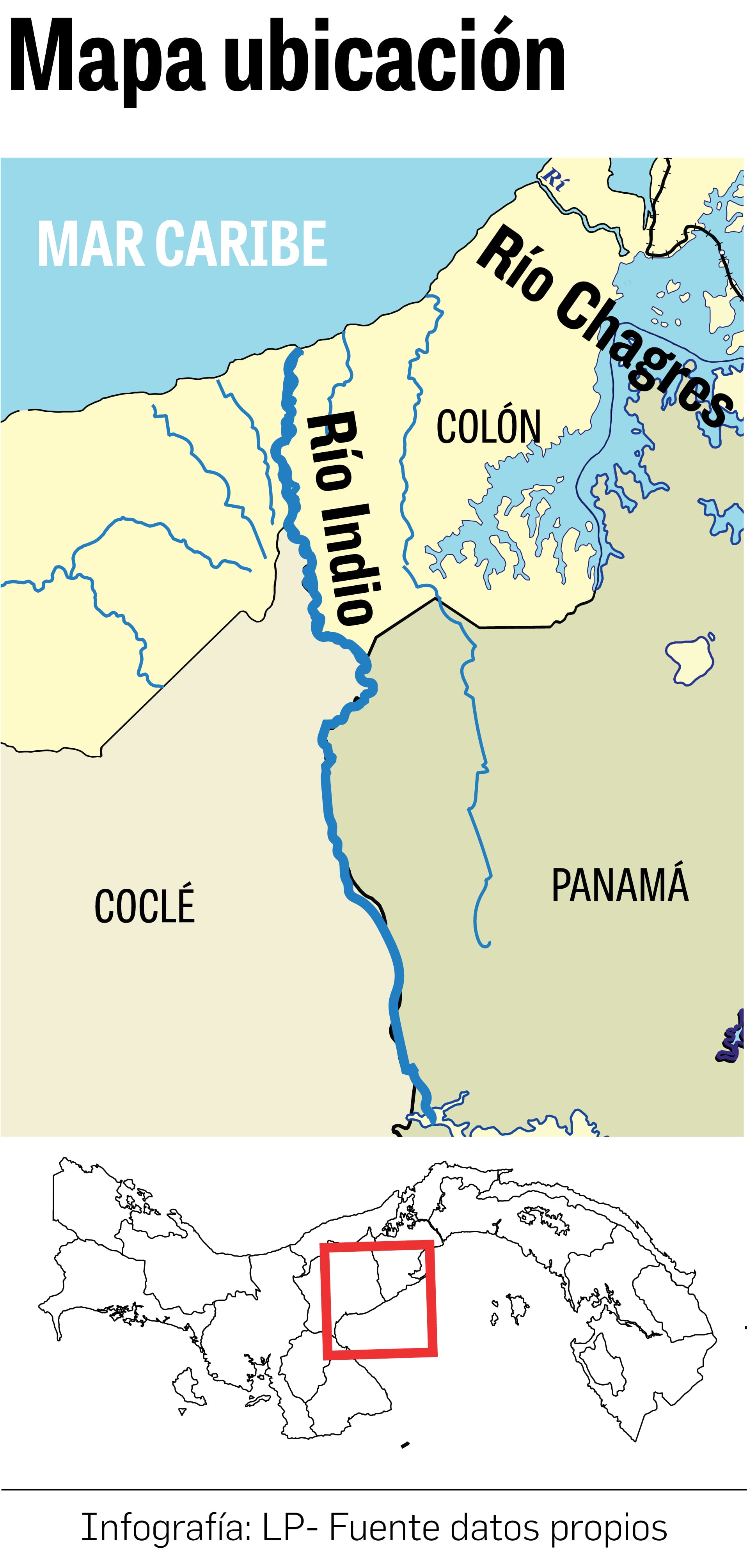 Mapa de ubicación del sector de río Indio