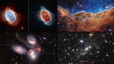 Del nacimiento a la muerte de estrellas, el Webb enseña sus primeras imágenes