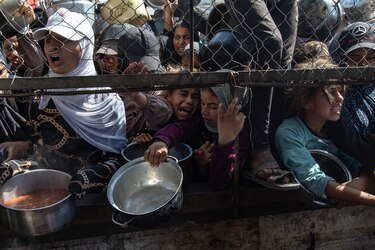 Los asaltos a los camiones con ayuda en Gaza se extienden entre una población desesperada