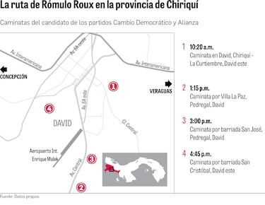 Cuatro caminatas en un día para convencer a electores de David