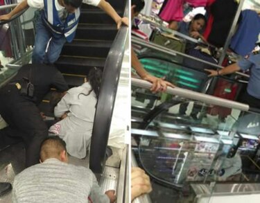 Rescatan a niña que estaba atrapada en escalera de almacén en centro comercial Los Andes