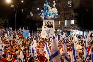 Manifestantes contra la reforma judicial en Israel cumplen 34 semanas de protestas